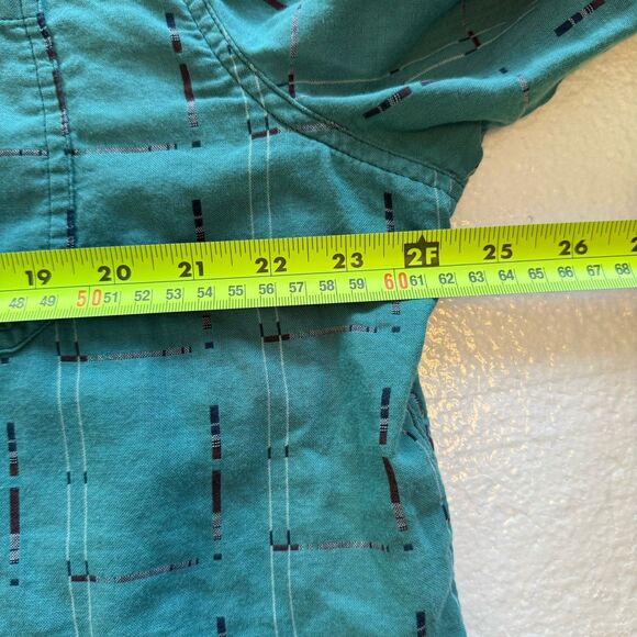 Carbon2Cobalt Mens Shirt XL Teal Blue Button Up Long Sleeve Cotton Light Flannel - Picture 6 of 10